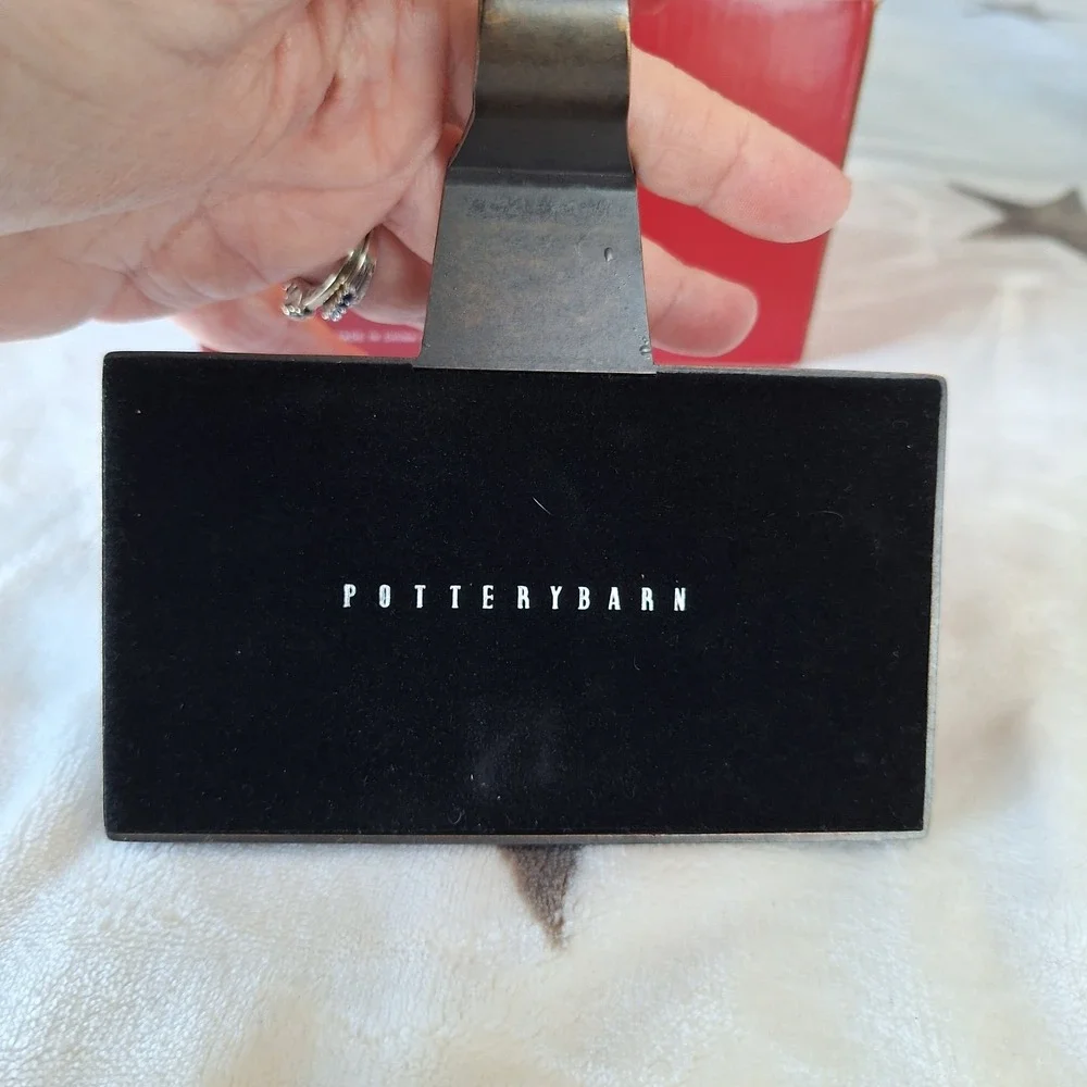 Pottery Barn Simple Stocking Holder Hanger Metal BRONZE Christmas Holiday‎